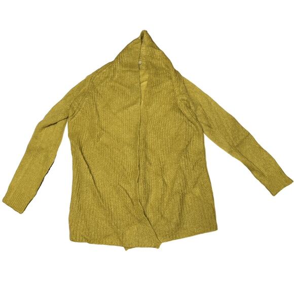 A Ida Mustard Yellow Open Wool Mohair Cardigan Size M - Picture 1 of 6